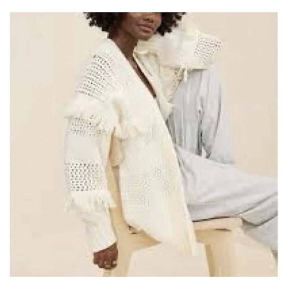Aerie‎ Open Front Cardigan Fringe Cozy Comfort Oversize S